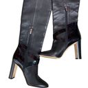 Jimmy Choo  Knee High Leather Pull On Heeled OTK Boots Black Size 38 Photo 6