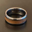 Edge Wood inlay tungsten carbide  ring size 9 Photo 2