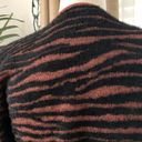 J.O.A. NEW Zebra Print Fuzzy Long Wrap Cardigan Duster in Black / Brown Photo 7