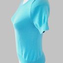 Brooks Brothers  aqua silk blend t-shirt short sleeve sweater size small Photo 3