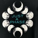 The Moon Women’s Phases Black Short Sleeve T-Shirt Size M Boho Casual Photo 1