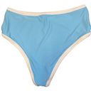 Aerie  Blue White Trim Bikini Swim Bathing Suit Bottoms Women's SIze XL Photo 2