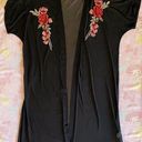 Windsor Black Rose Embroidered Sheer Back Kimono Photo 5