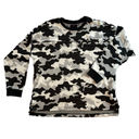 Nanette Lepore  black/ white camouflage print laced sweatshirt, size M EUC Photo 0