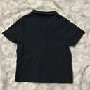 Brandy Melville John Galt Zip Up Cropped Polo Shirt Black Size Small Photo 3