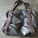 Bueno  vegan leather bag tote purse satchel. Black and brown Photo 2