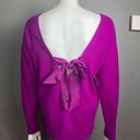 Trina Turk  cashmere sweater medium NWT violet open back bow purple pink colorful Photo 2