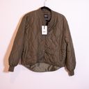 NEW OAT New York Quilted Bomber Snap Button Lightweight Jacket Coat Green XS Photo 0