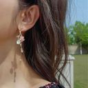 Elegant Flower Dangle Drop Earrings for Women Gold Photo 5