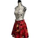 New York & Co. Red/blk  Cotton Flowing Floral Knee Length Skirt Size L Y2k Photo 1