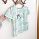 Rae Dunn Short Sleeve Vacay Graphic Tie Dye Tshirt Blue and Yellow Size XL Photo 2