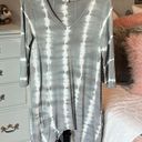 Gray Tie Dye Tunic Mini Dress Womens Small Mind Set V Neck Beach Swim Coverup Photo 0