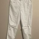 7 For All Mankind  High Waist Cropped White Straight Button Fly Jean Size 28 Photo 2