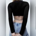 ZARA Seamless Ribbed Crop Top With Rhinestones Photo 2