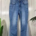 Wrangler  Flared Crop Two Tone Raw Hem Frayed Jeans size 10 Photo 0