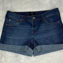 Celebrity Pink  11/30 High Rise Denim Cuffed Dark Wash Cotton Blend Jean Shorts Photo 0