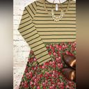 LuLaRoe 👑 Madison Skirt Green/Pink Floral L NWT Photo 1