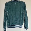 American Eagle 363- Blue Retro Style Crushed Velvet Bomber Jacket Photo 4