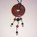 Onyx Handmade Vintage Boho Carnelian &  ? Semi Precious Stones Pendant Necklace Photo 4