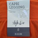 Style & Co  Small Legging Capris Pants Mid-Rise Stretch Lightweight Orange New Photo 2