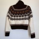 American Eagle NWT  Fair Isle Brown Snowdrift Turtleneck Cropped Sweater Photo 2