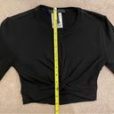 BCBGMAXAZRIA BCBG Long Sleeve Twist Front Crop Top, Black, Size XS, EUC Photo 6