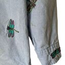 Coleman Vintage 90s Casey  embroidered dragonfly denim chambray button down shirt Photo 6