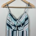 Xhilaration  Jumpsuit Small‎ Striped Multicolor Palazzo Pants V-Neck Tie Cutout S Photo 1