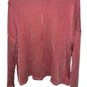 Zenana NWT  ribbed striped red long sleeve shirt L/XL Photo 1