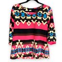 Peach Love California Peach Love Cream Aztec Print Blouse Tunic Photo 0