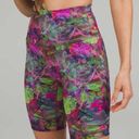 Lululemon  Women’s 12 Wunder Train High Rise Biker Short Vivid Floral Tone Multi Photo 0