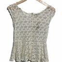 American Eagle  Floral Lace Peplum Top White Medium Photo 1