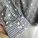 JCP Polka Dot Striped Long Sleeve Button‎ Front Shirt Size Large Blue Photo 4