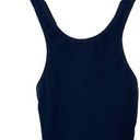 Beyond Yoga  Cross-Back Dark Heathered Blue Cropped Tank Top USA Made Women’s M Photo 0