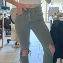 One Teaspoon Freebirds Olive Green Cropped ankle Jeans Photo 3