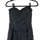 Alya  Black Floral Crochet Sweetheart Neckline Sleeveless Dress Photo 1