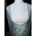 Letarte Chiffon Cover Up Dress Beaded Crochet Long Sleeves Sequin Teal White SM Photo 6