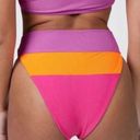 Beach Riot NEW  Alexis High Waisted Bikini Bottom in Sunset Colorblock Size Small Photo 3