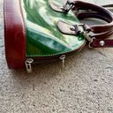 Vera Pelle Vintage Purse Di  Green Leather Dome Satchel Crossbody Made in Italy. Photo 4