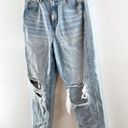 American Eagle  High Rise Busted Knees Mom Jeans Light Wash Blue 12 Photo 9