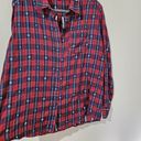 Paper Crane Ethereal  Western Plaid Shirt Womens Size M Button Down Top Red Blue Photo 4