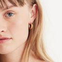 Madewell NWT  Chunky Small Hoop Earrings Gold Photo 3