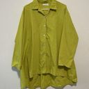 Bryn Walker  Oversized Button Down Lagenlook Quiet Luxury Blouse Size Small Green Photo 0