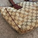 Gucci Vintage Monogram GG Canvas Brown Leather Tote Bag Shoulder Purse 2123 Photo 6