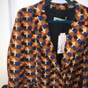 ZARA  NWT Satin Orange Printed Belted Blazer Photo 5