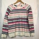 Caslon NEW NWT  PETITE Tie Back Sweater Cream Ivory Pink Blue Fair Isle Nordic PS Photo 1