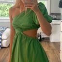 Green Puff Sleeve Dress Size XS Photo 1