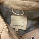 Rebecca Taylor  Womens Lamb Leather Moto Jacket Full Zip Long Sleeve Nude Cream 2 Photo 9