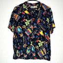 Chico's Vintage  Womens Novelty Print Casual Button Down Short Sleeve Top 0 Rayon Photo 0