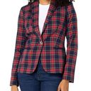 Tommy Hilfiger  red blue plaid single breasted blazer jacket 10 Photo 0